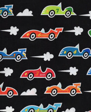 36x43" RACE CARS Cotton Quilting Fabric SUPER SPEEDWAY 15262 C Gray R Kaufman
