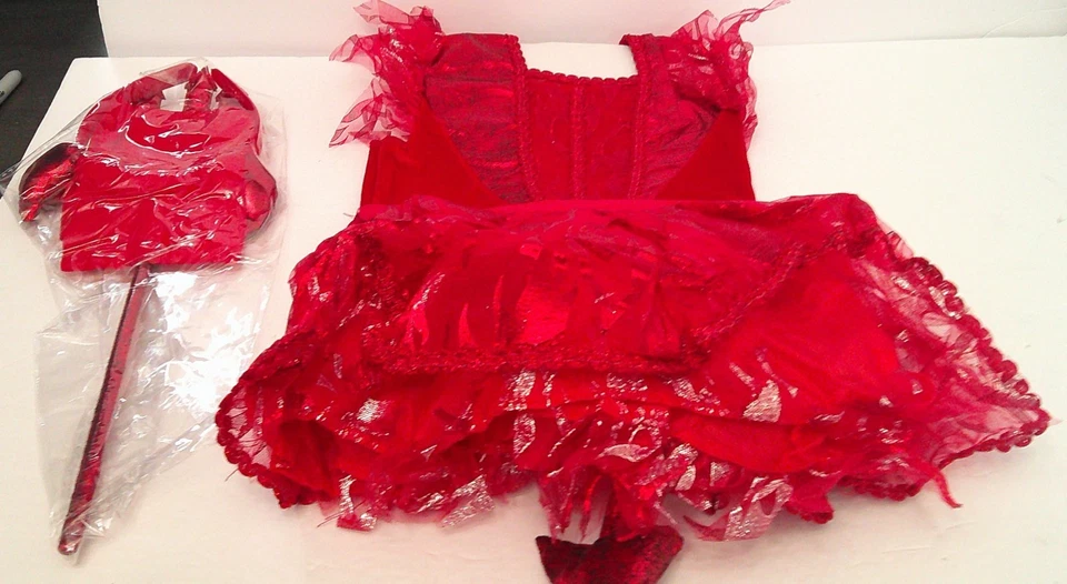 Disfraz Devil Cutie Niña Talla 3T-4T Incluye Vestido, Diadema, Medias y Tenedor Foto 3 de 4