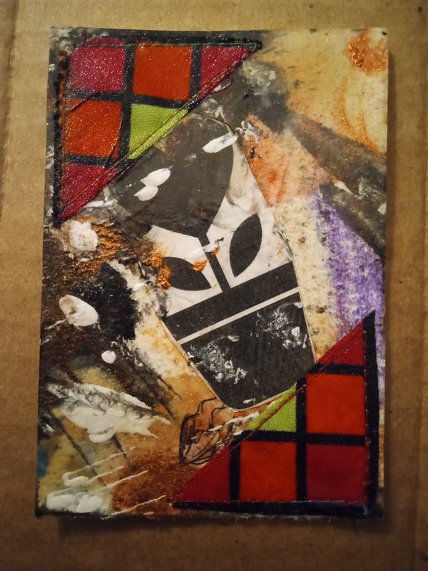 ACEO Mixed Media Abstract Art Painting Original Colour Block OOAK