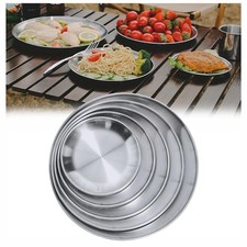 5 x talerze ze stali nierdzewnej, metalowe, okrągłe, przenośne naczynia, naczynia zewnętrzne do NOWYCH