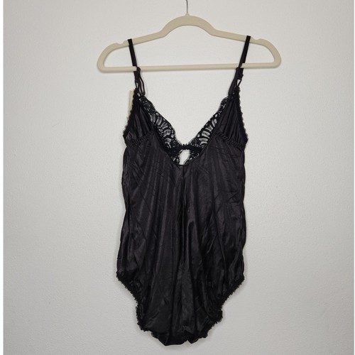 NWT Vintage Ce Soir Bali Black Teddy Bodysuit 36 Goth Emo 70s 80s Satin - Picture 7 of 9
