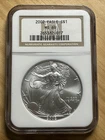 2002 American Silver Eagle ~ MS69 NGC ~ Brown Label
