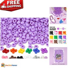 Vibrant 1000 Count Purple Acrylic Pony Beads, Perfect for Jewelry Crafts