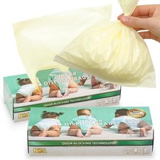 , Odor-Sealing Dirty Diaper Trash Bags - Scent  Smell Free Color: Cream Yel...