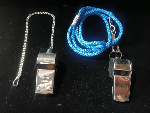 Vintage Chrome Coach/Safety Whistles - Lot Of 2