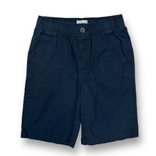 Boys Navy Khaki Shorts Size 10 Youth Adjustable Waist Blue Cotton Chinos