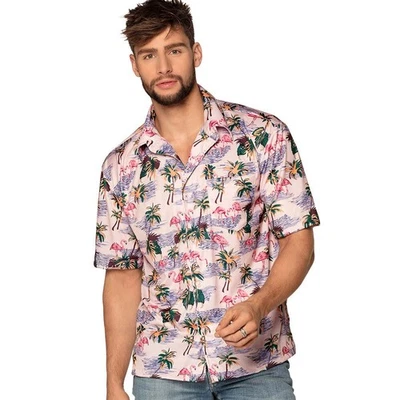 Hawaiihemd Flamingo Hawaii Hemd Beachparty Mottoparty Verkleidung Kostüm - Bild 1 von 3