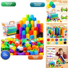 Jenaai 500 Pcs Linking Cubes Yellow 2cm Math Counting Blocks Storage Box