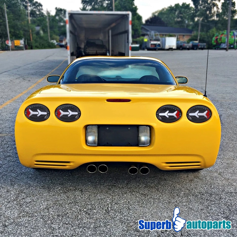 For 1997-2004 Chevy Corvette C5 Black Tail Lights Brake Light LED Tube 4PC L+R - Изображение 3 из 4