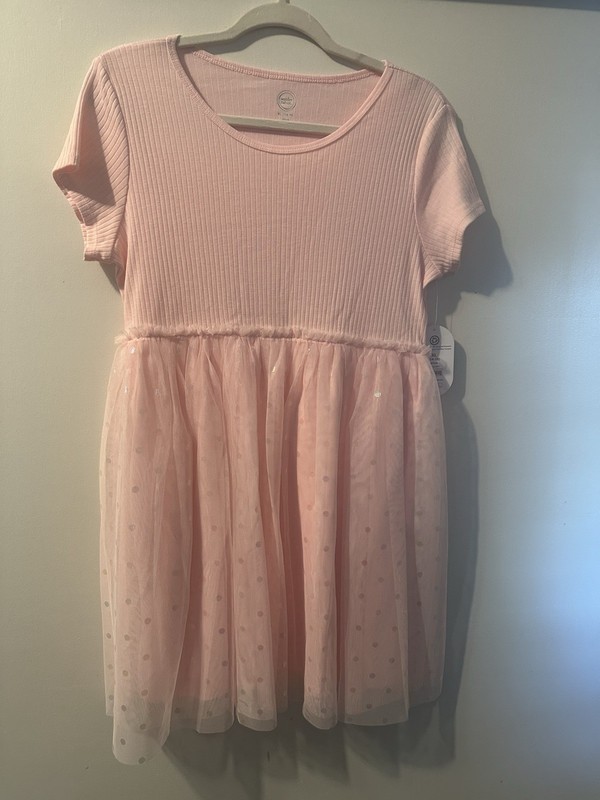 New Wonder Nation TuTu Dress Size XL(14-16)Girls Pink Short Sleeve Pull Over