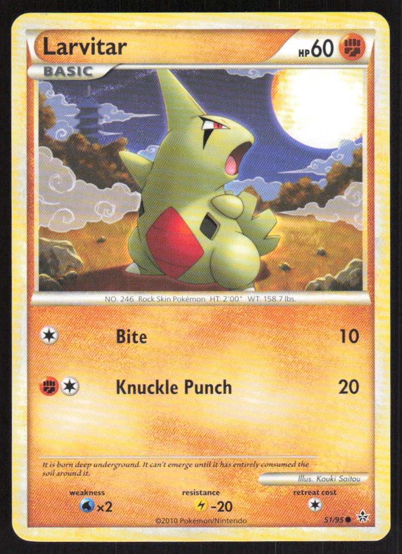 Larvitar (51) 51/95 LP Unleashed Pokemon Card