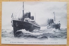 LA PROVENCE & DEUTSCHLAND (French & Hamburg America) View of BOTH LINERS c1915