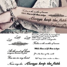 English Alphabet Body Art Tattoo & Body Art Tattoo Sticker Alphabet Sticker