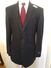 NWT Brooks Brothers 1818 Madison Dark Gray Flannel Wool Suit 41L MSRP 1298