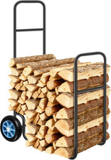 Firewood Log Cart Carrier with Pneumatic Rubber Wheels, 250 lbs Load Capacity...