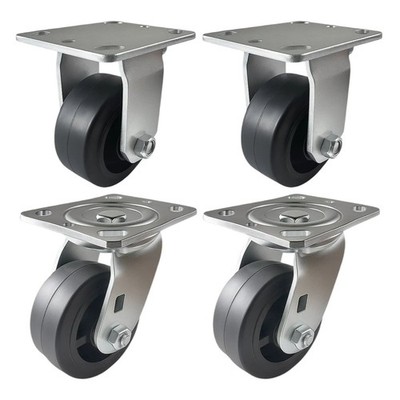 4'' x 2'' Heavy Duty ''Phenolic Wheel'' Caster - 2 Swivels and 2 Rigids