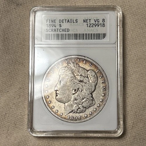 1894 P Morgan Dollar ANACS Soapbox Fine Detail