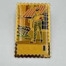 Vintage US Postal Service USPS 8 Cent Stamp Mailman Enamel Lapel Pin JG&A