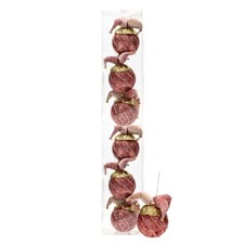 NATALUNA BOX DI 6 PALLINE JOLLY IN PVC DA 6CM ROSA