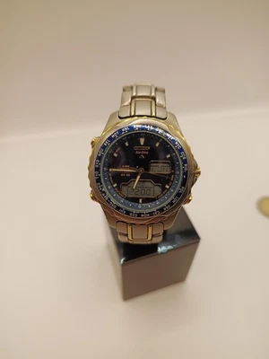 Reloj de pulsera Citizen Eco Drive Titanium World Time cronógrafo alarma cuarzo para hombre - Imagen 1 de 4