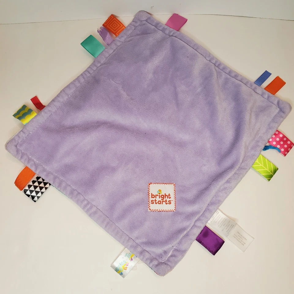 Bright Starts Taggies Manta de Seguridad Bebé Lovey Rosa Flores Floral Púrpura Foto 3 de 4