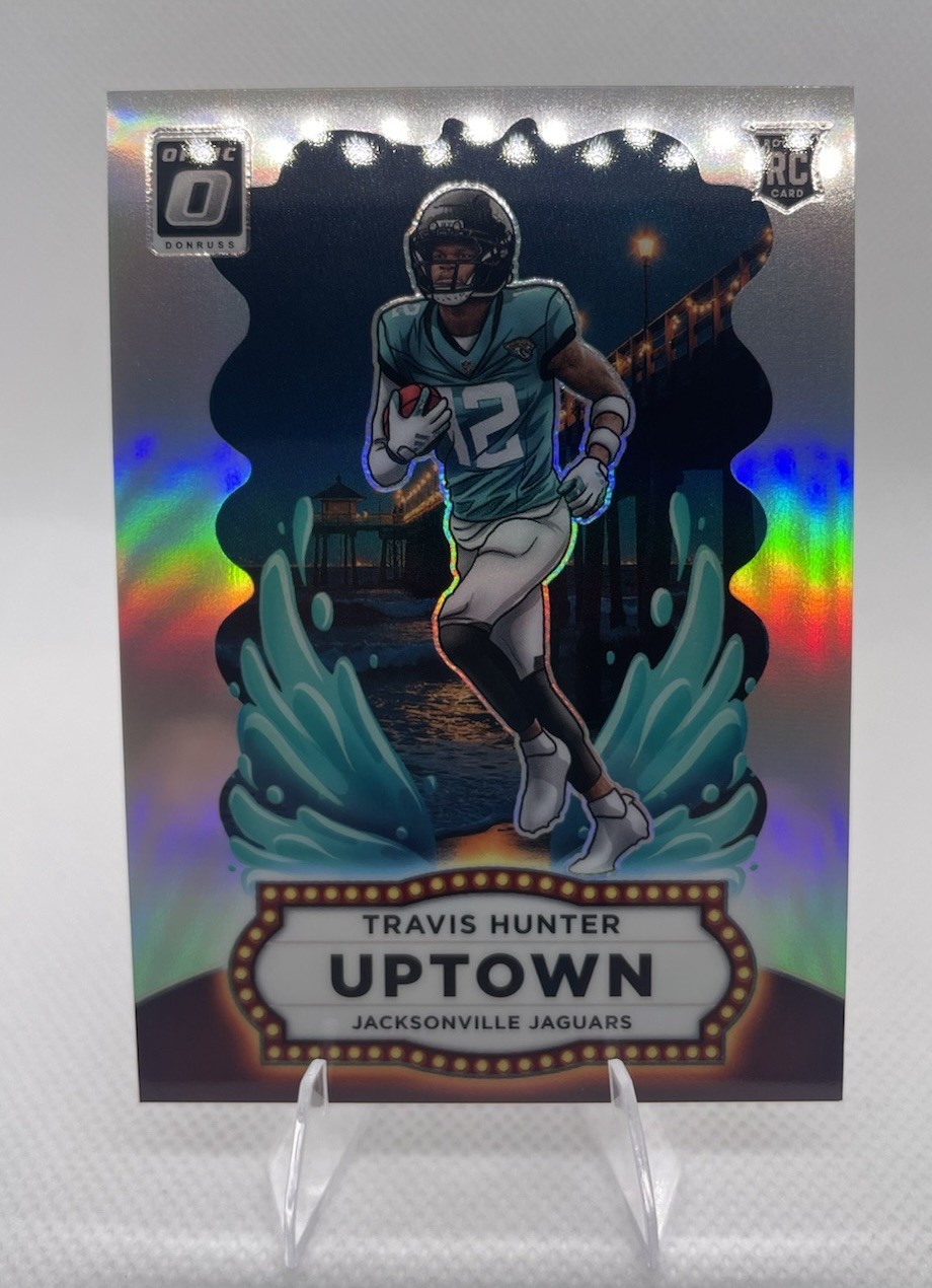 2025 Panini Donruss Optic Uptown Travis Hunter Jaguars Case Hit SSP #21