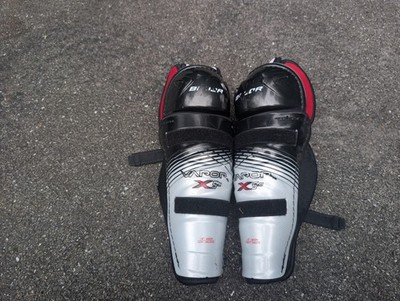 Bauer Vapor X 5.0 Hockey Shin Guards 12 Inch White Red Black