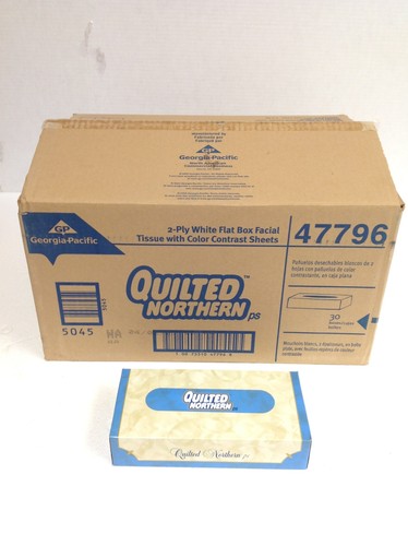 NEW Box Of 30 Quilted Northern 47796 Two Ply White Facial Tissue, 7.65" x 8.85"