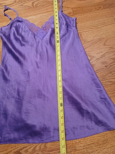 Victoria’s Secret Lingerie Purple Lace 100% Silk Slip On Mini Night Gown Sz M - Picture 10 of 14