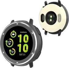 2 in 1 Metal Case for Garmin Vivoactive 5 with TPU Back Cover, Rugged Shockproof