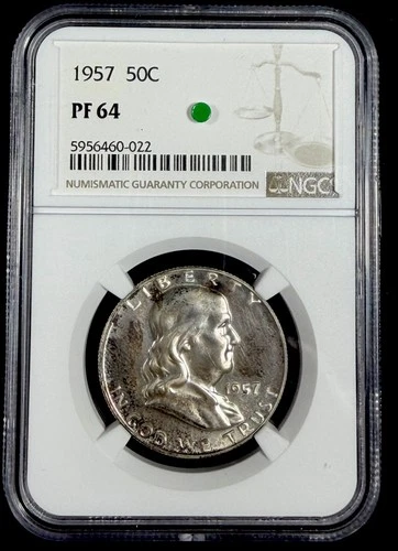 1957 franklin half dollar Pr64 NGC #4625