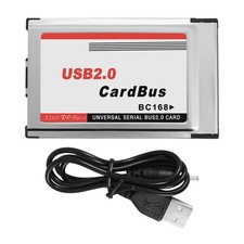 PCMCIA to USB 2.0 CardBus Dual 2 Port 480M Card Adapter for Laptop PC4358