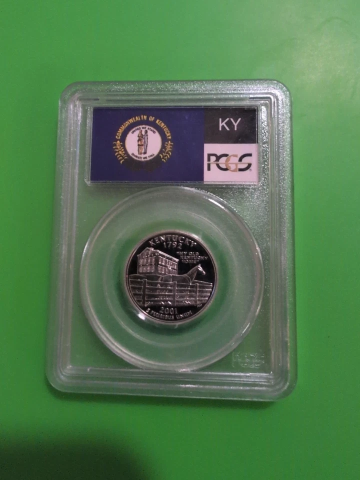 2001 S Kentucky State Quarter Clad PCGS PR69DCAM Flag Label - Image 2 of 2