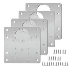 4 Pack Stainless Steel Hinges Repair Fixing Plates Replacement Kit for Kitchen