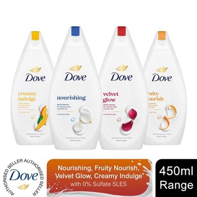 Dove Body Wash Hydrate, Fruity Nourish, Velvet Glow oder Creamy Indulge, 450ml