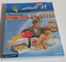 Vintage Invent It Party Kit Computer Creation Party Invitations Windows CD-ROM