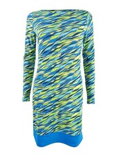 MICHAEL Michael Kors Women's Printed Banded-Hem Dress (XXS, Limeade)
