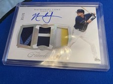 2019 Panini Flawless - Triple Patch Autographs Nate Lowe #TPA-NL 25/25
