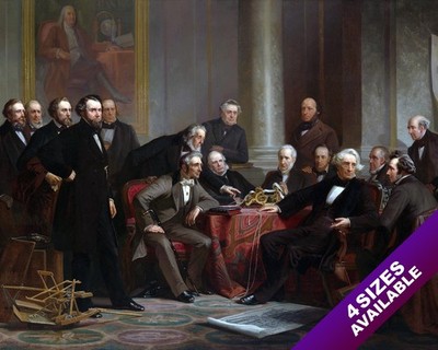 MEN OF PROGRESS 1800 S AMERICAN INVENTORS OIL PAINTING ART REAL CANVAS PRINT