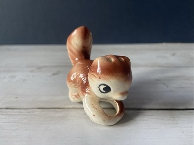Vintage Salt Shaker Squirrel Ceramic 2.5''H Cute Big Eyes Kitsch Only One