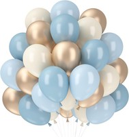 Luftballons Blau Beige 60 StüCk Latex Ballons FüR Geburtstag Hochzeit Deko