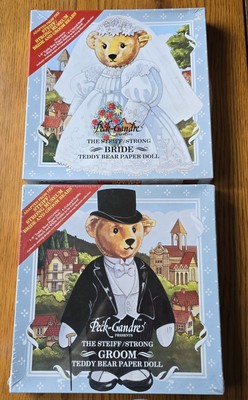 Paper Dolls 1985 Steiff Bride and Groom Teddy Bear paper dolls set Vintage