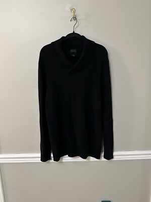 H&M mens Black Sweater Size Large/G Shawl Collar
