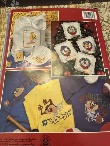 Leisure Arts Official Looney Tunes Waste Canvas Cross Stitch Pattern Book LOT - Picture 13 of 13