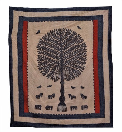 Manta Manta Bordada Kantha Patchwork King Throw Hecha a Mano 225x275cm - Imagen 23 de 52