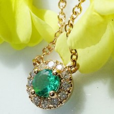 Smaragd Brillant Collier 750er Rosegold...die kleinsten Petit Colliers im Sortim