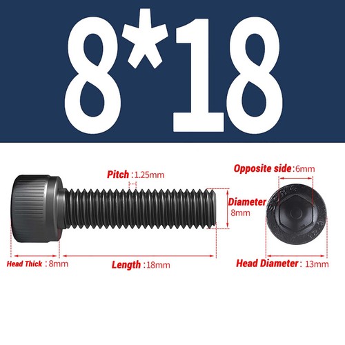 M2 M2.5 M3 M4~M16 Socket Button Head Screws 12.9 High Tensile Black Allen Bolts - Picture 114 of 205