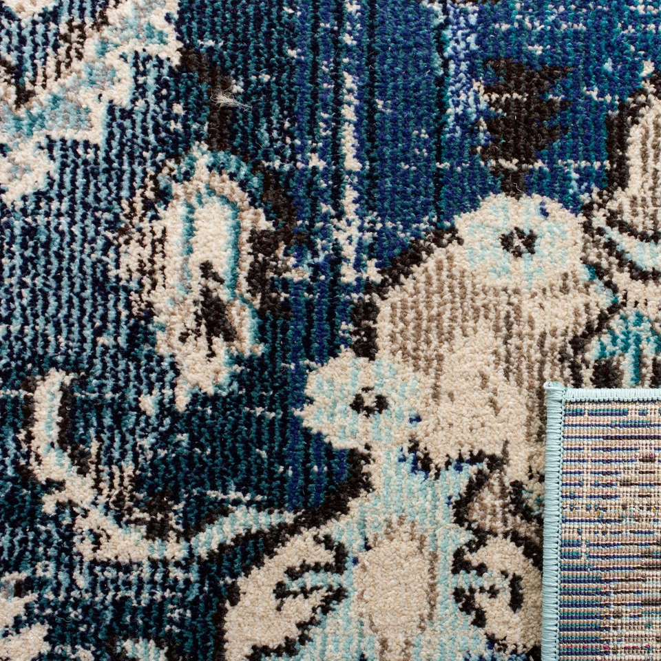 Safavieh Classic Texture Navy / Light Blue Vintage Area Rug MNC243N - Image 3 of 3