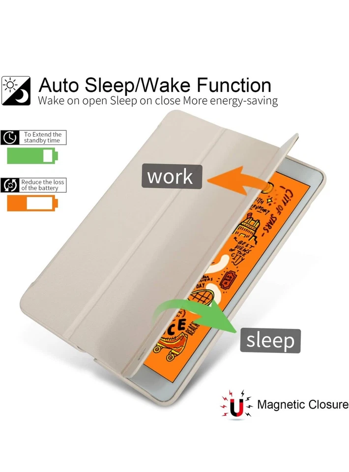 JISON21 Folio For iPad Air 3 Case,10.5” Auto Sleep/Wake Smart Case White - Image 3 of 4