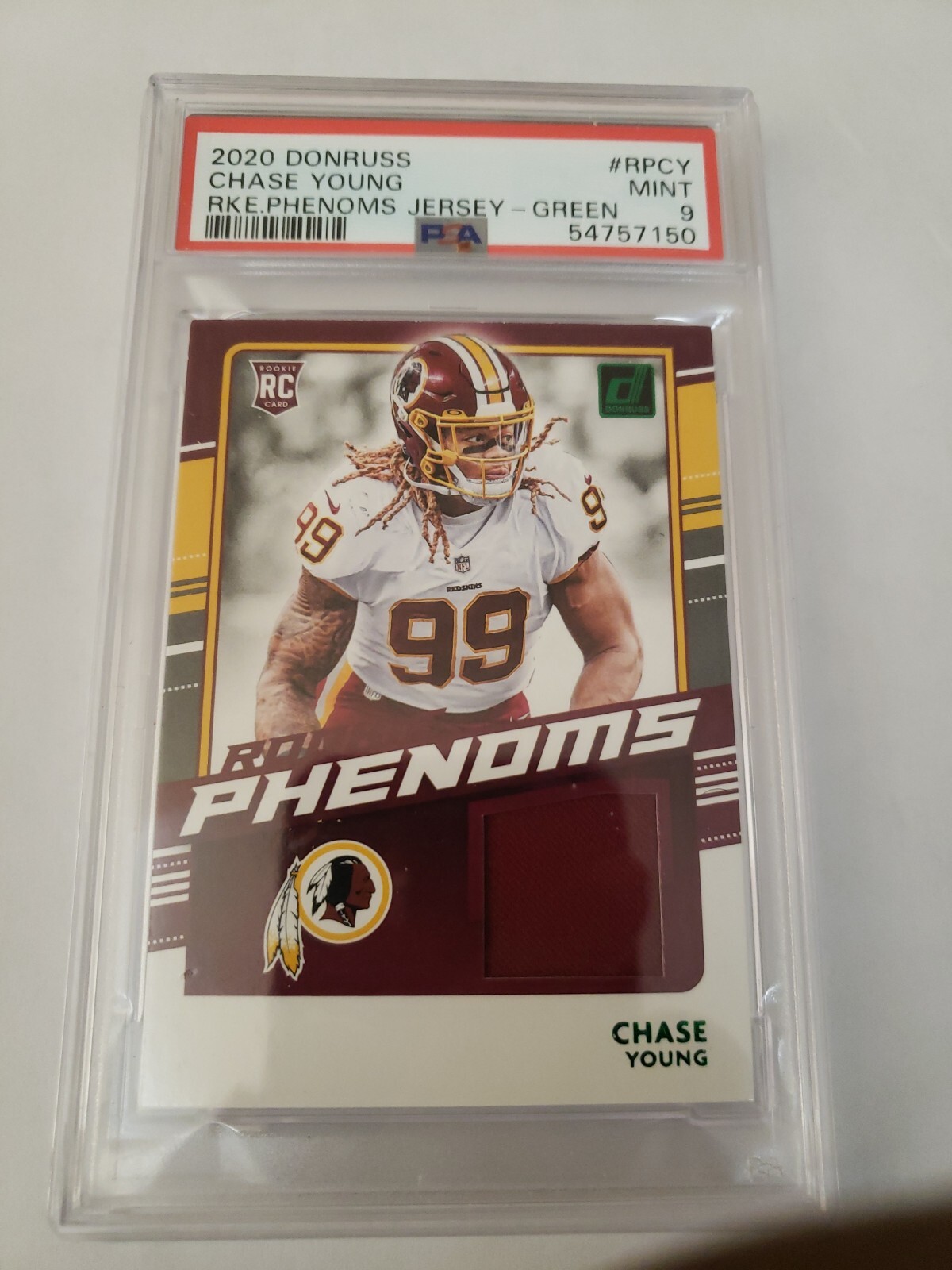 Chase Young Panini Donruss Rookie Phenoms Jersey #RPCY Green